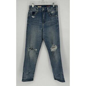 Pilcro Size 27‎ The Vintage Straight Jeans Medium Wash Distressed Stretch Ankle